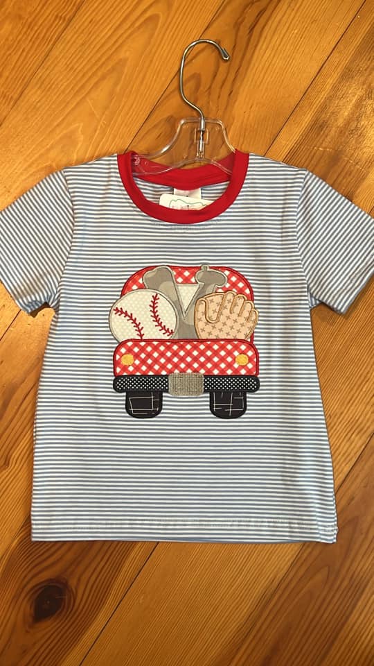 Baseball Truck Embroidered Top