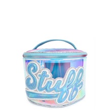 Load image into Gallery viewer, Stuff Blue Glazed Round Glam Bag
