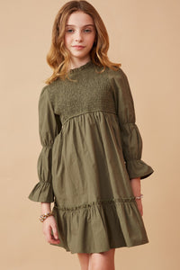 Olive Smocked Dress