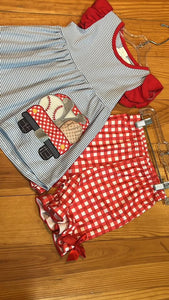 Girl's Stripe Baseball Set