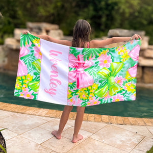 Bow Name Beach Towel (more colors)