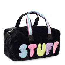 Load image into Gallery viewer, Stuff Black Plush Large Duffle Bag
