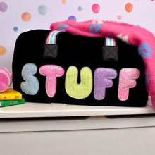 Load image into Gallery viewer, Stuff Black Plush Large Duffle Bag
