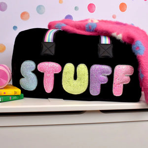 Stuff Black Plush Large Duffle Bag