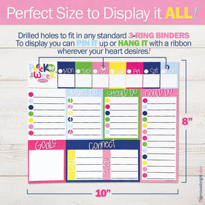 Peek At the Week® Weekly Planner Pad | All Bright & Cheery