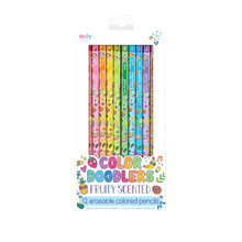 Load image into Gallery viewer, Color Doodlers Fruity Scntd Erasable Color Pencils S/12
