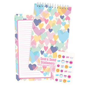 Pastel Hearts Seal & Send Stationery