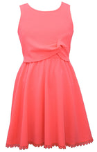 Load image into Gallery viewer, Neon Coral Knot Dress
