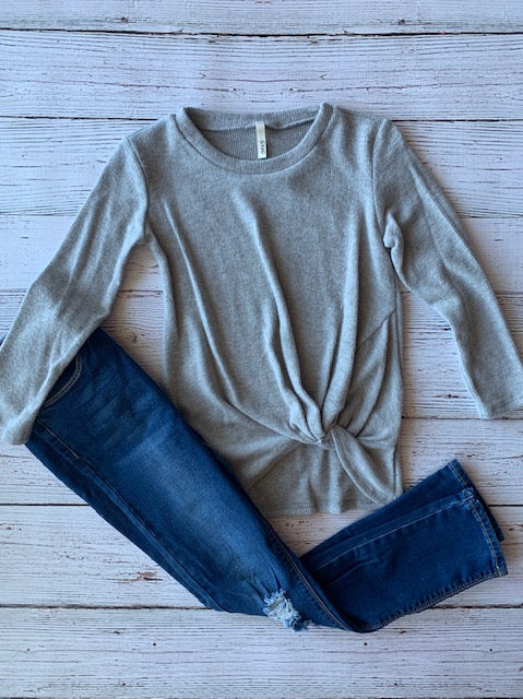 Side Knot Sweater {gray}