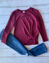 Load image into Gallery viewer, Side Knot Sweater {burgundy}
