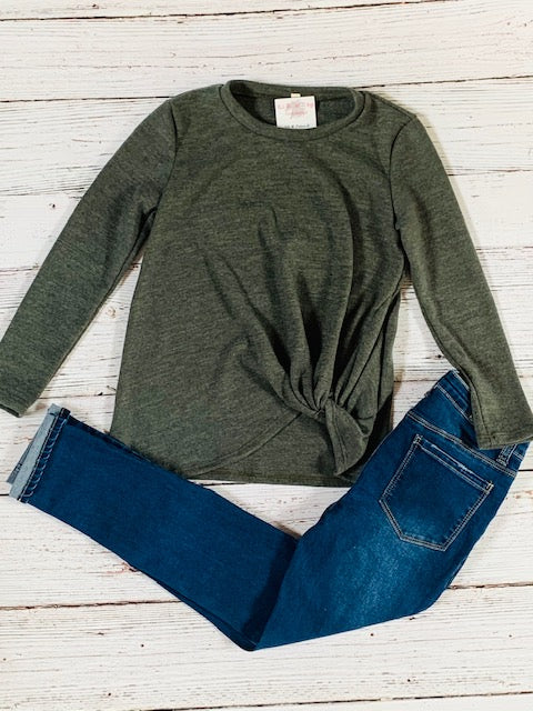 Side-Knot Sweater {olive}