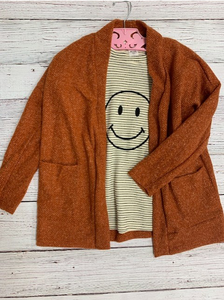 Solid Sweater Cardigan {rust}