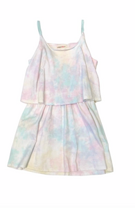 Pastel Tie-Dye Layered Dress
