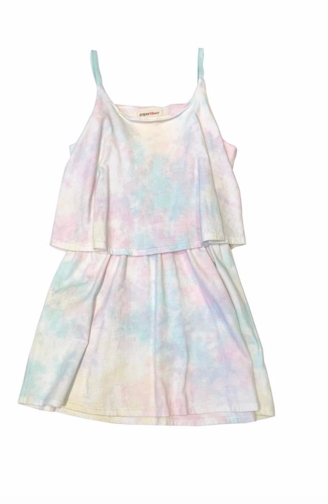 Pastel Tie-Dye Layered Dress