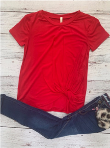 Side Knot Tee {red}