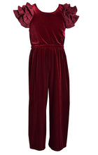 Load image into Gallery viewer, Ruffle Sleeve Velvet Jumpsuit
