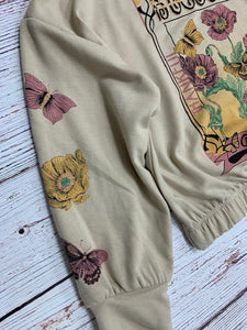 Flower Print Sweatshirt with Scrunchie