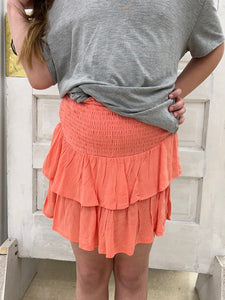 Ruffle Tiered Skirt {coral}